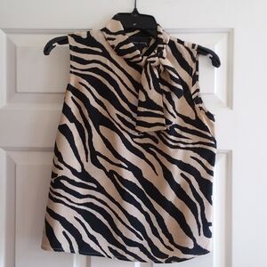 Zebra Print Sleeveless Top